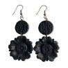 Boucles d'oreilles nostalgia, pendantes avec fleurs noires en pâte polymère