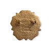 Broche fleur bicolore écru / noir en pâte polymère