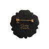 Broche fleur rouge à motifs en pâte polymère