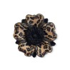 Broche fleur à motif léopard en pâte polymère