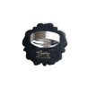 Bague fleur noire unie en pâte polymère