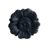 Bague fleur noire unie en pâte polymère