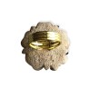 Bague fleur écrue légèrement nacrée, unie, en pâte polymère