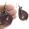 Boucles d'oreilles bohème cachemire, en pâte polymère