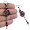 Boucles d'oreilles bohème cachemire mini goutte, en pâte polymère