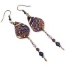 Boucles d'oreilles bohème cachemire mini goutte, en pâte polymère