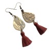 Boucles d'oreilles bohème cachemire mini goutte et pompon, en pâte polymère