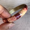 Bracelet bohème ton champagne rosé, en pâte polymère
