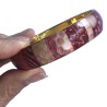 Bracelet bohème ton champagne rosé, en pâte polymère