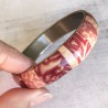 Bracelet bohème ton champagne rosé, en pâte polymère