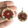 Boucles d'oreilles pendantes poinsettias, en pâte polymère