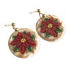 Boucles d'oreilles pendantes poinsettias, en pâte polymère