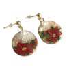 Mini boucles d'oreilles pendantes poinsettias, en pâte polymère