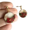 Mini boucles d'oreilles pendantes poinsettias, en pâte polymère