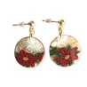 Mini boucles d'oreilles pendantes poinsettias, en pâte polymère