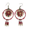 Boucles d'oreilles pendantes poinsettias, en pâte polymère