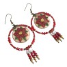 Boucles d'oreilles pendantes poinsettias, en pâte polymère