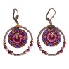 Boucles d'oreilles hibiscus bohème pendantes, en pâte polymère