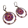 Boucles d'oreilles hibiscus bohème pendantes, en pâte polymère