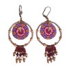 Boucles d'oreilles hibiscus bohème pendantes, en pâte polymère