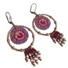 Boucles d'oreilles hibiscus bohème pendantes, en pâte polymère