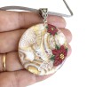 Médaillon / pendentif poinsettias, en pâte polymère