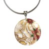 Médaillon / pendentif poinsettias, en pâte polymère