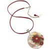 Médaillon / pendentif poinsettias, en pâte polymère