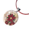 Médaillon / pendentif poinsettias, en pâte polymère