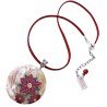 Médaillon / pendentif poinsettias, en pâte polymère