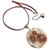 Médaillon / pendentif poinsettias, en pâte polymère