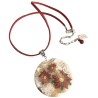 Médaillon / pendentif poinsettias, en pâte polymère