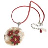 Médaillon / pendentif poinsettias, en pâte polymère