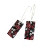 Boucles d'oreilles pendantes, rectangles liberty rouge et noir, en pâte polymère