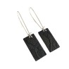 Boucles d'oreilles pendantes, rectangles liberty rouge et noir, en pâte polymère
