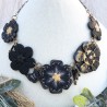 Collier de fête, fleuri en pâte polymère montée sur chaîne
