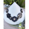 Collier de fête, fleuri en pâte polymère montée sur chaîne