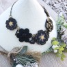 Collier de fête, fleuri en pâte polymère montée sur chaîne