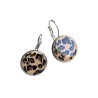 Boucles d'oreilles dormeuses, léopard, en pâte polymère