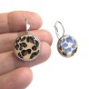 Boucles d'oreilles dormeuses, léopard, en pâte polymère