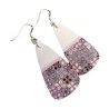 Boucles d'oreilles pendantes, rose poudré, en pâte polymère