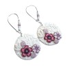 Boucles d'oreilles pendantes, fleurs 3D, en pâte polymère