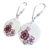 Boucles d'oreilles pendantes, fleurs 3D, en pâte polymère
