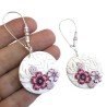 Boucles d'oreilles pendantes, fleurs 3D, en pâte polymère