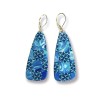Boucles d'oreilles pendantes Kaléidoscope bleu lagon, en pâte polymère