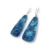 Boucles d'oreilles pendantes Kaléidoscope bleu lagon, en pâte polymère