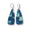 Boucles d'oreilles pendantes Kaléidoscope bleu lagon, en pâte polymère