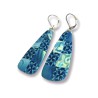 Boucles d'oreilles pendantes Kaléidoscope bleu lagon, en pâte polymère
