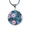 copy of Petit médaillon / pendentif joli bouquet aux hibiscus, en pâte polymère