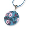 copy of Petit médaillon / pendentif joli bouquet aux hibiscus, en pâte polymère